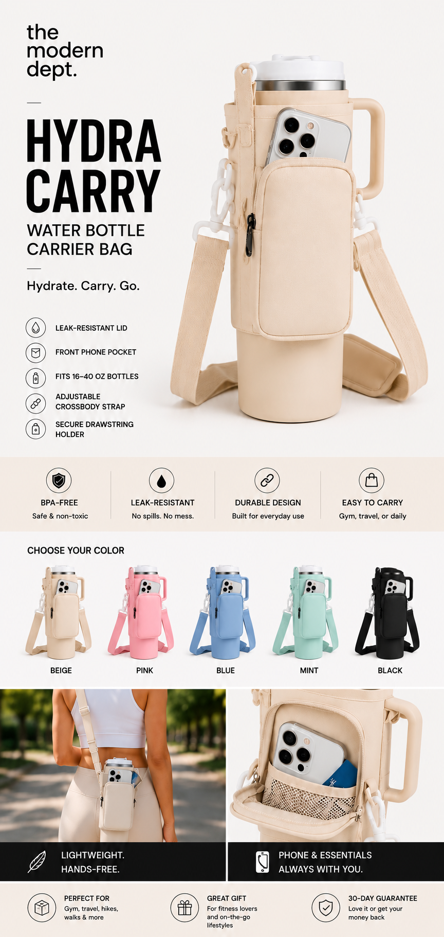 Water Bottle Carrier Bag